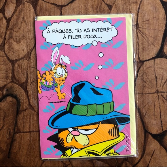Vintage Easter Cards (NEW) French cartes Pâques vintage Garfield (x3) - Picture 7 of 11